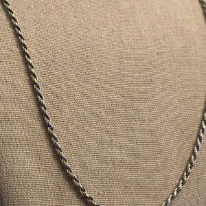 Substantial 925 Sterling silver rope Chain Necklace from Italy